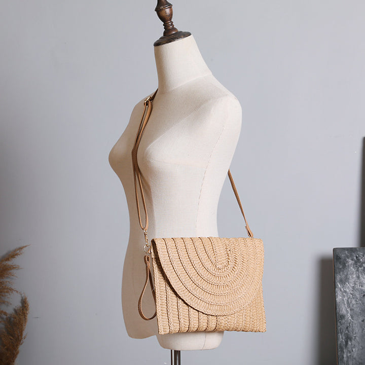 Handbag Made of High-Quality Woven Straw with Elegant Flap Closure Stornfield