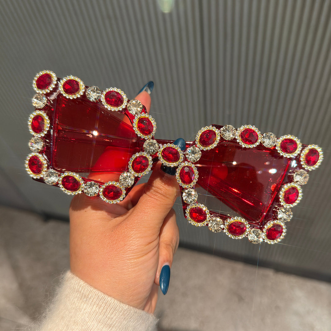 Ladies Glamorous Designer Sunglasses with Rhinestone-Embellished Frame Stornfield