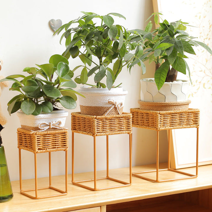 Stylish Woven Plant Holder with Stand Stornfield