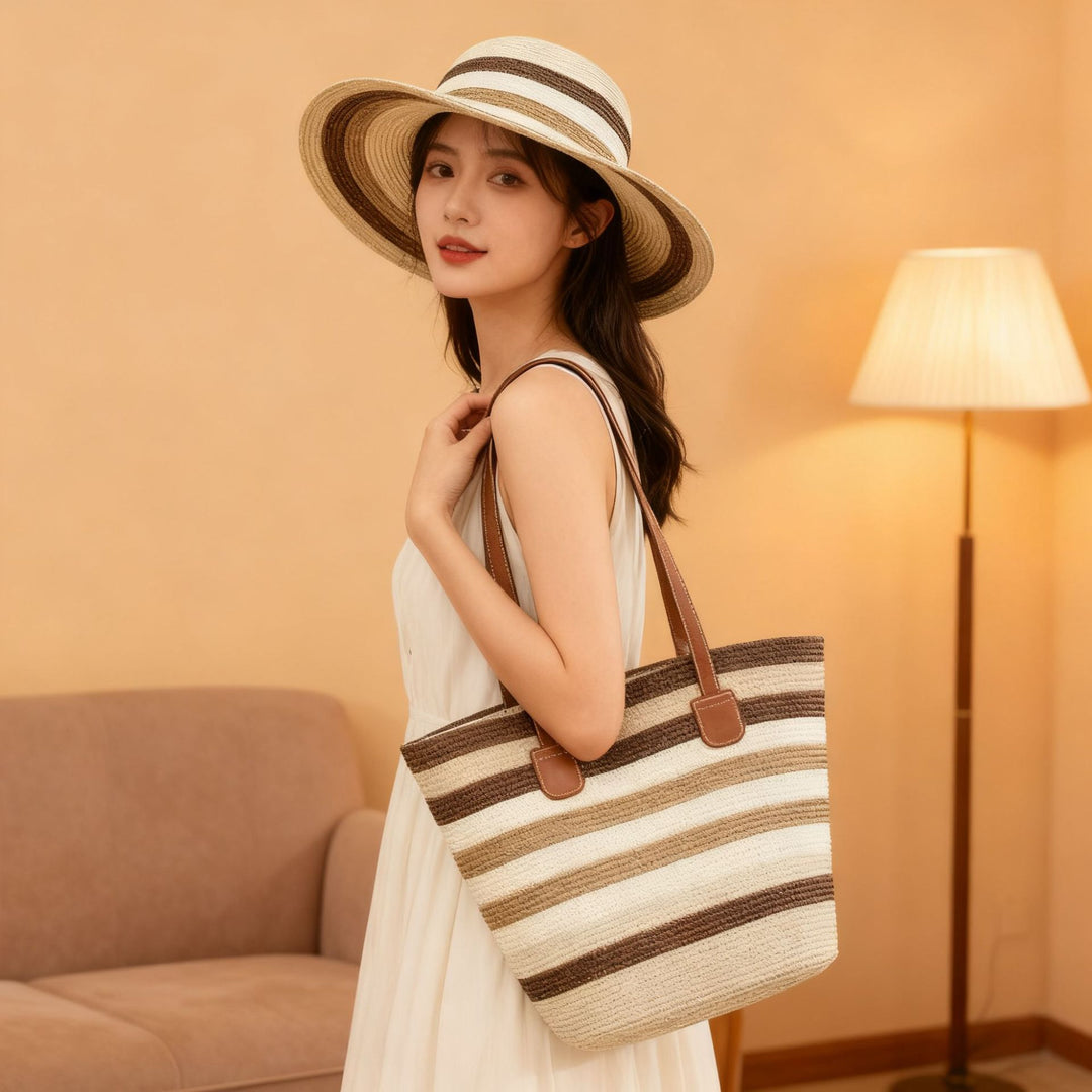 Beach bag with colorful stripes Stornfield
