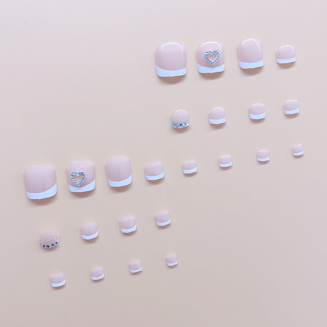 Nail art set with elegant glitter and heart decorations Stornfield