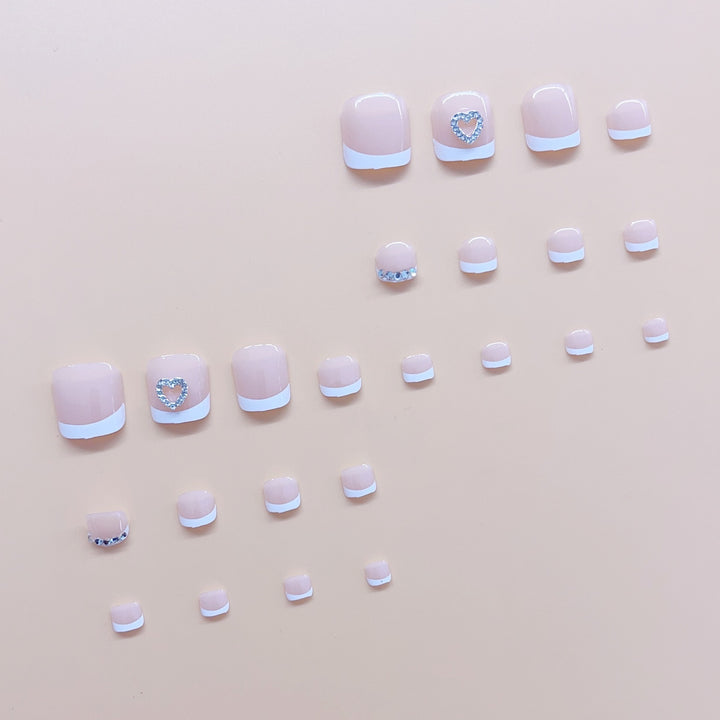 Nail art set with elegant glitter and heart decorations Stornfield
