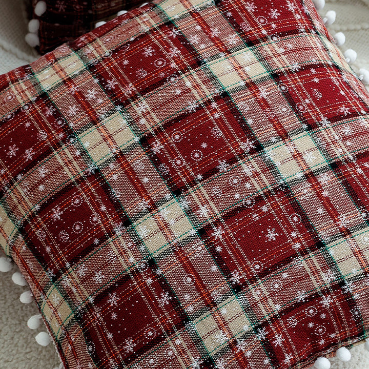 Cozy cushion with striped check pattern