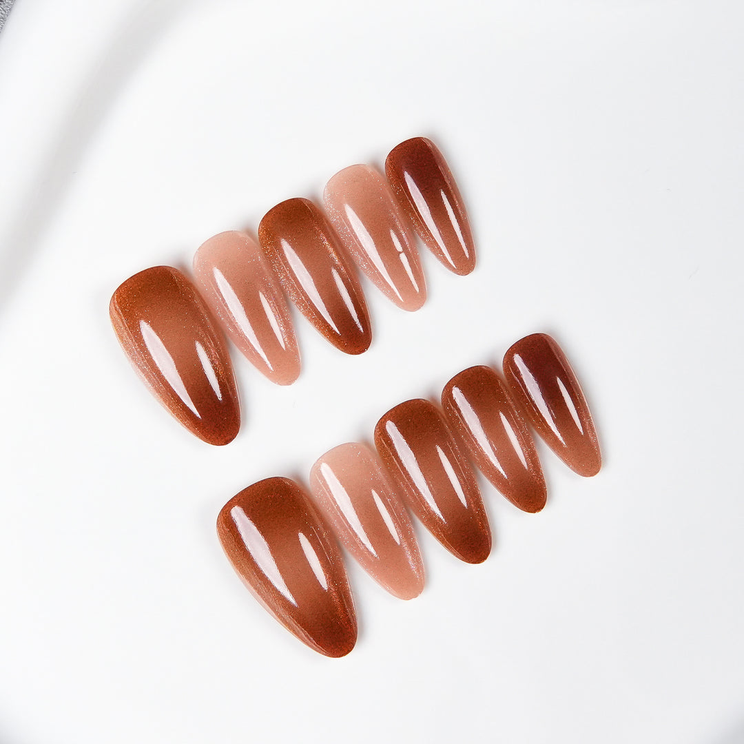 Glossy Gradient Press-On Nails