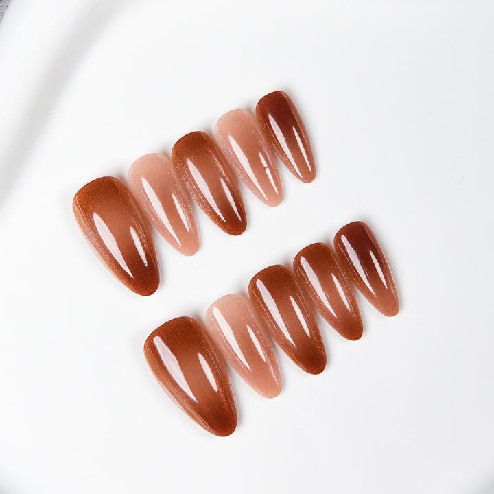 Glossy Gradient Press-On Nails