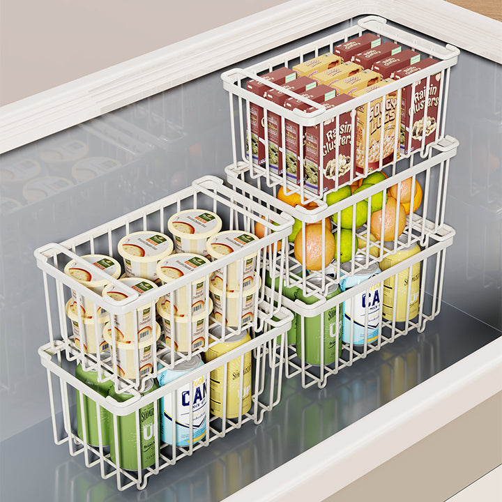 Wire Refrigerator Can Organizer Basket with Slide Handles