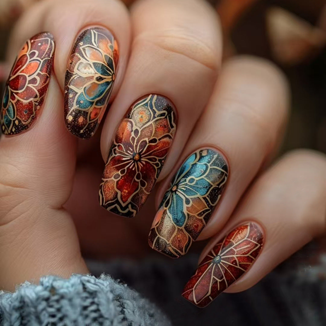 Intricate Floral Nail Art Design Kit