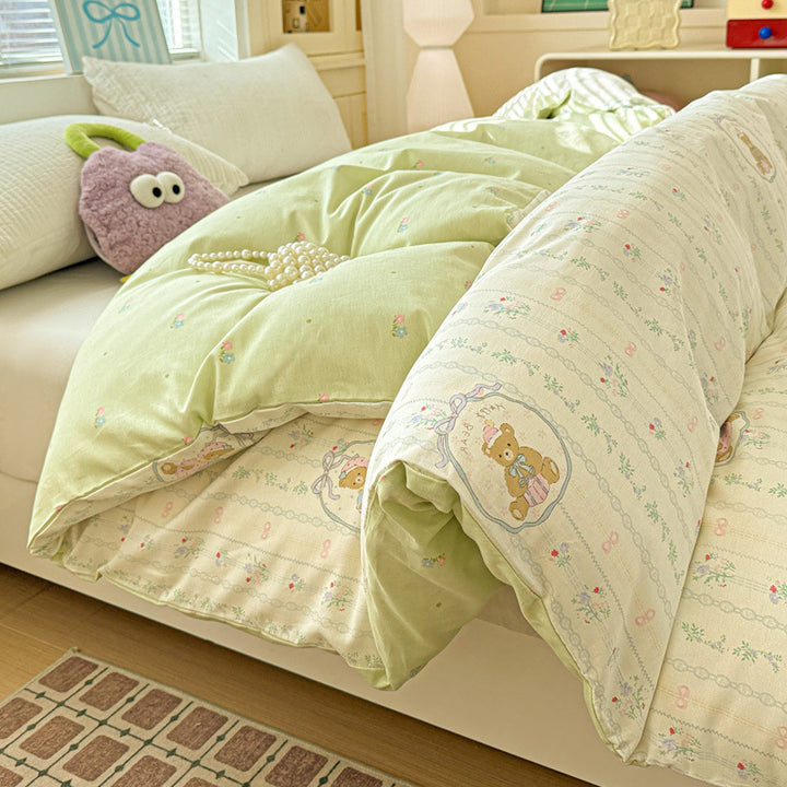 Children's Playful Floral Duvet Cover Set