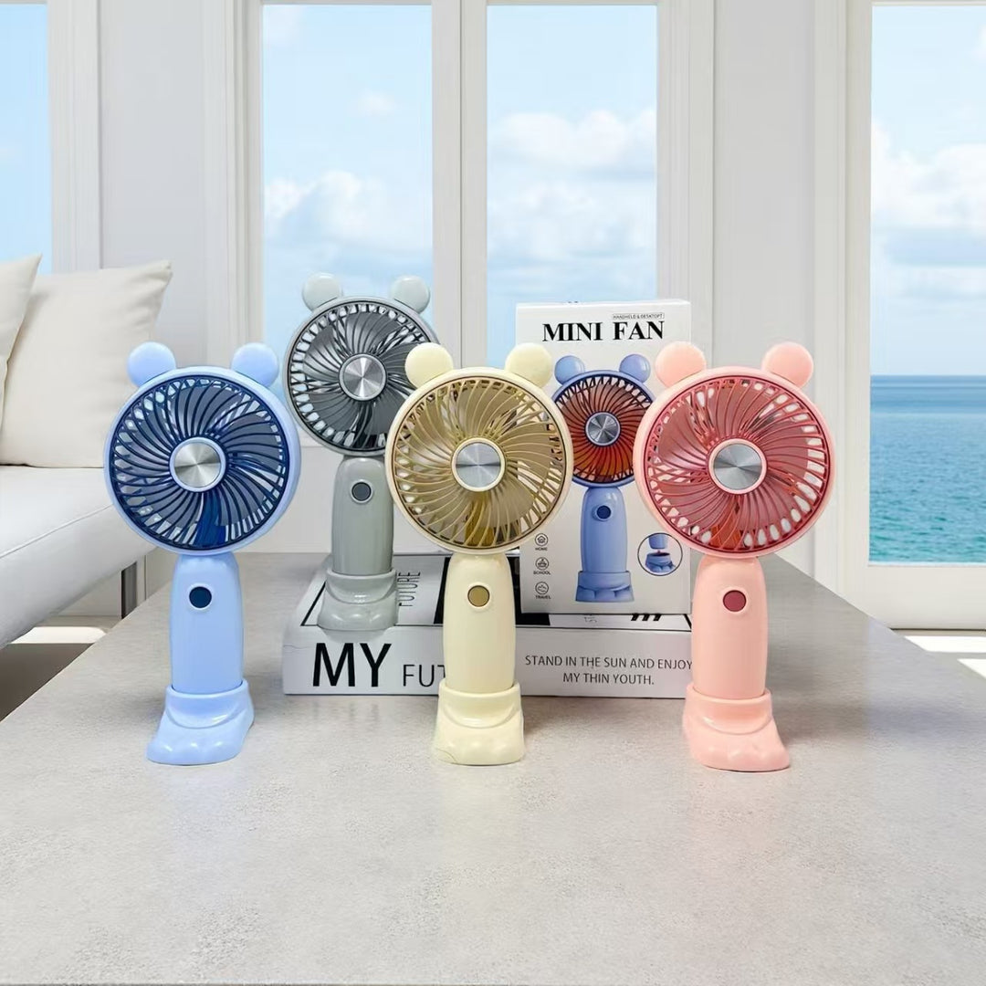 Ladies Portable Hand Fan in playful Bear Design Stornfield