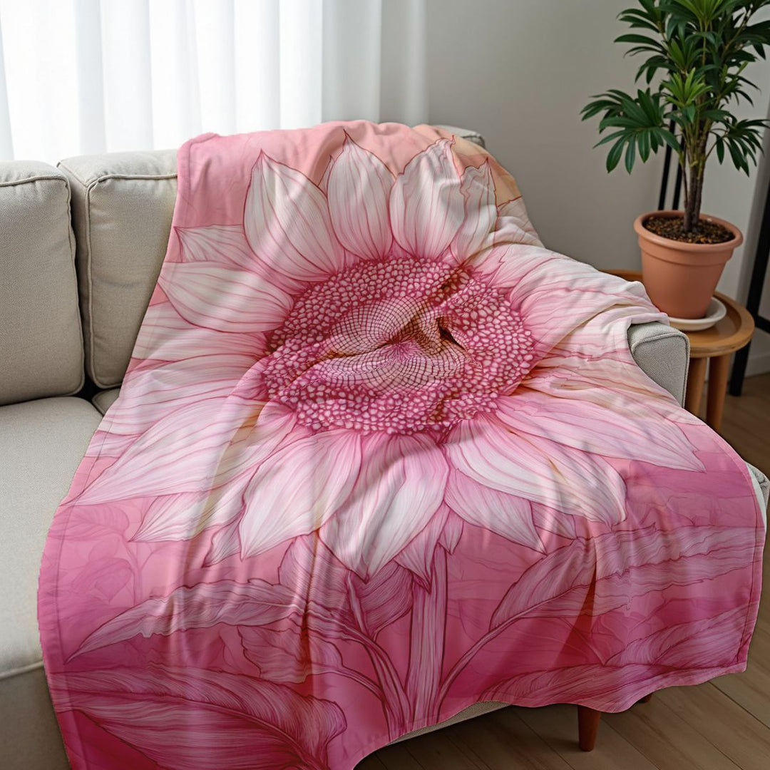 Artistic Floral Design Throw Blanket
