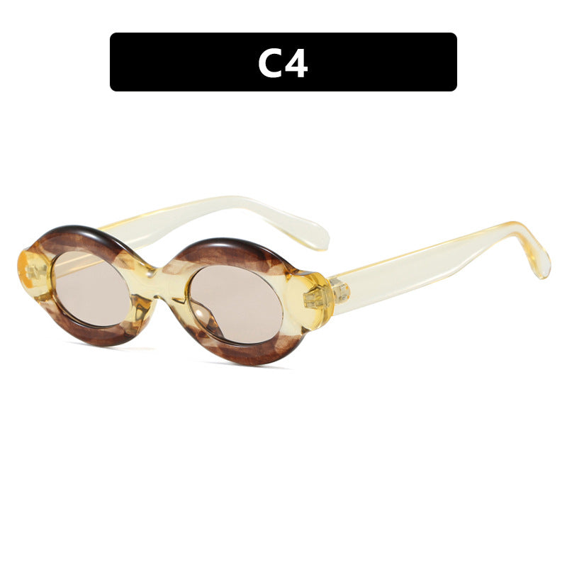 Women's sunglasses in trendy retro design with oval lenses Stornfield