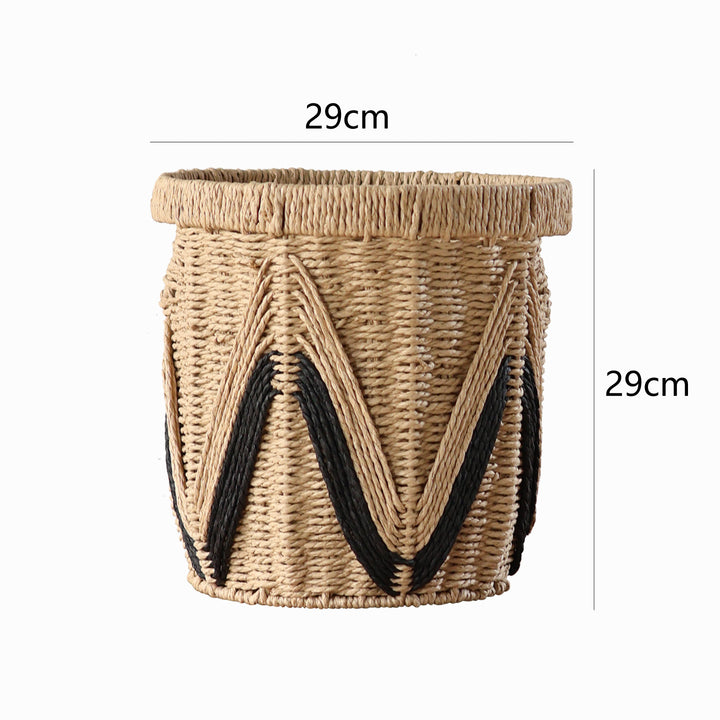 Decorative basket with graphic pattern Stornfield