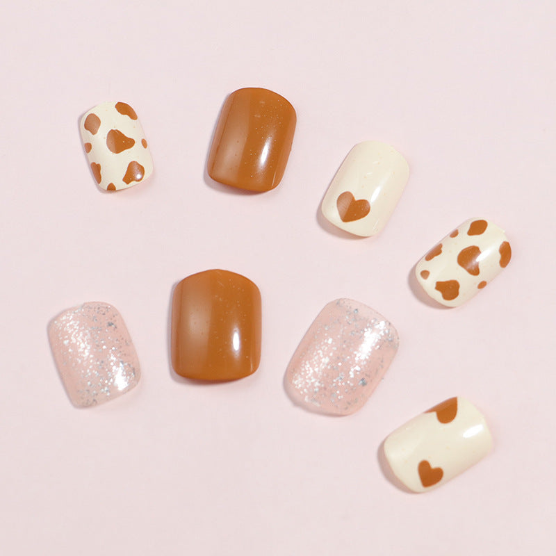 Artistic Press-On Nail Set with Modern Geometric Designs Stornfield