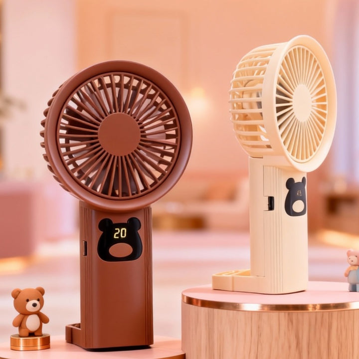 Women Portable Hand Fan with Cute Bear Design Stornfield 1781628530