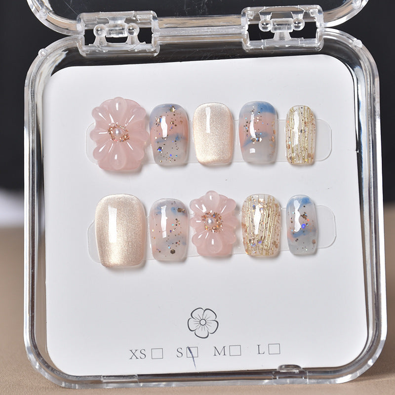 Decorative Floral Press-On Nail Set Stornfield