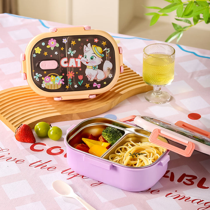 Cartoon-Themed Multi-Compartment Lunch Container