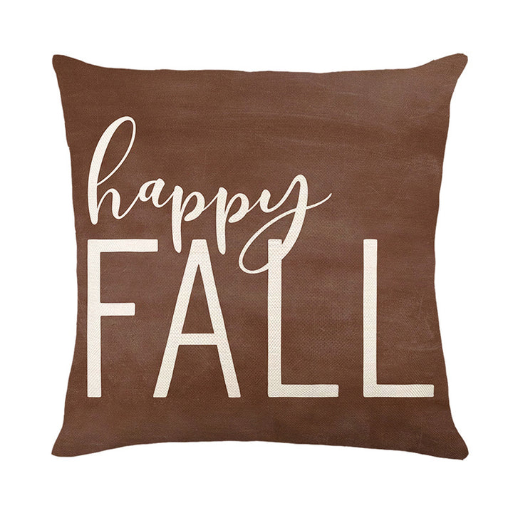 Decorative Square Throw Pillow Cover with Script 'Hello Pumpkin' Farmhouse Print