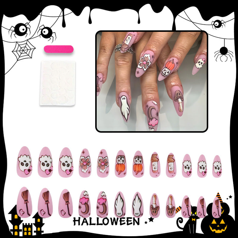 Artificial Nail Set with Playful Halloween Designs Stornfield