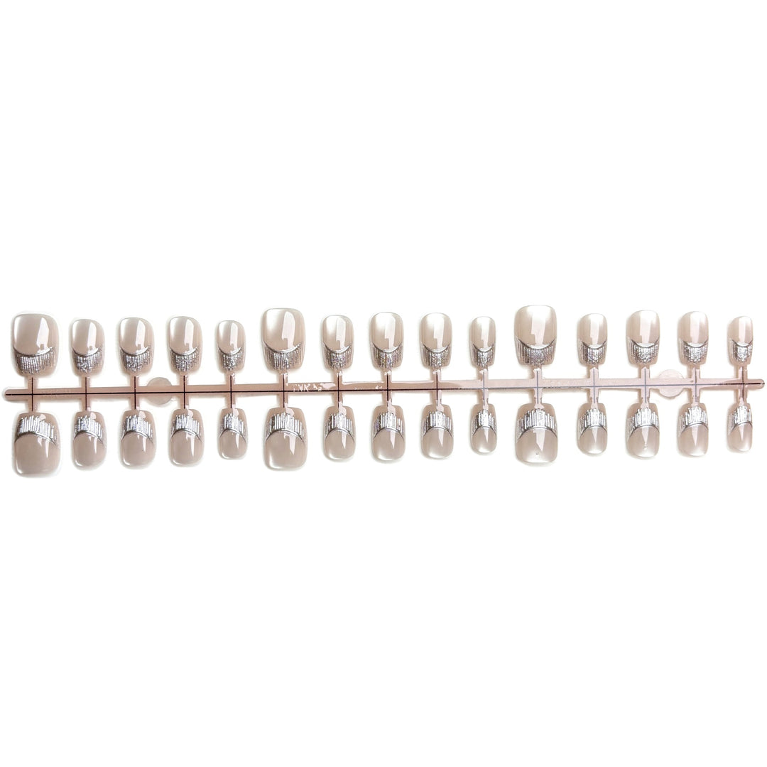 Elegant Press-On Nail Set with Glitter Accents