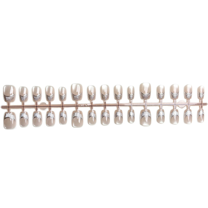 Elegant Press-On Nail Set with Glitter Accents