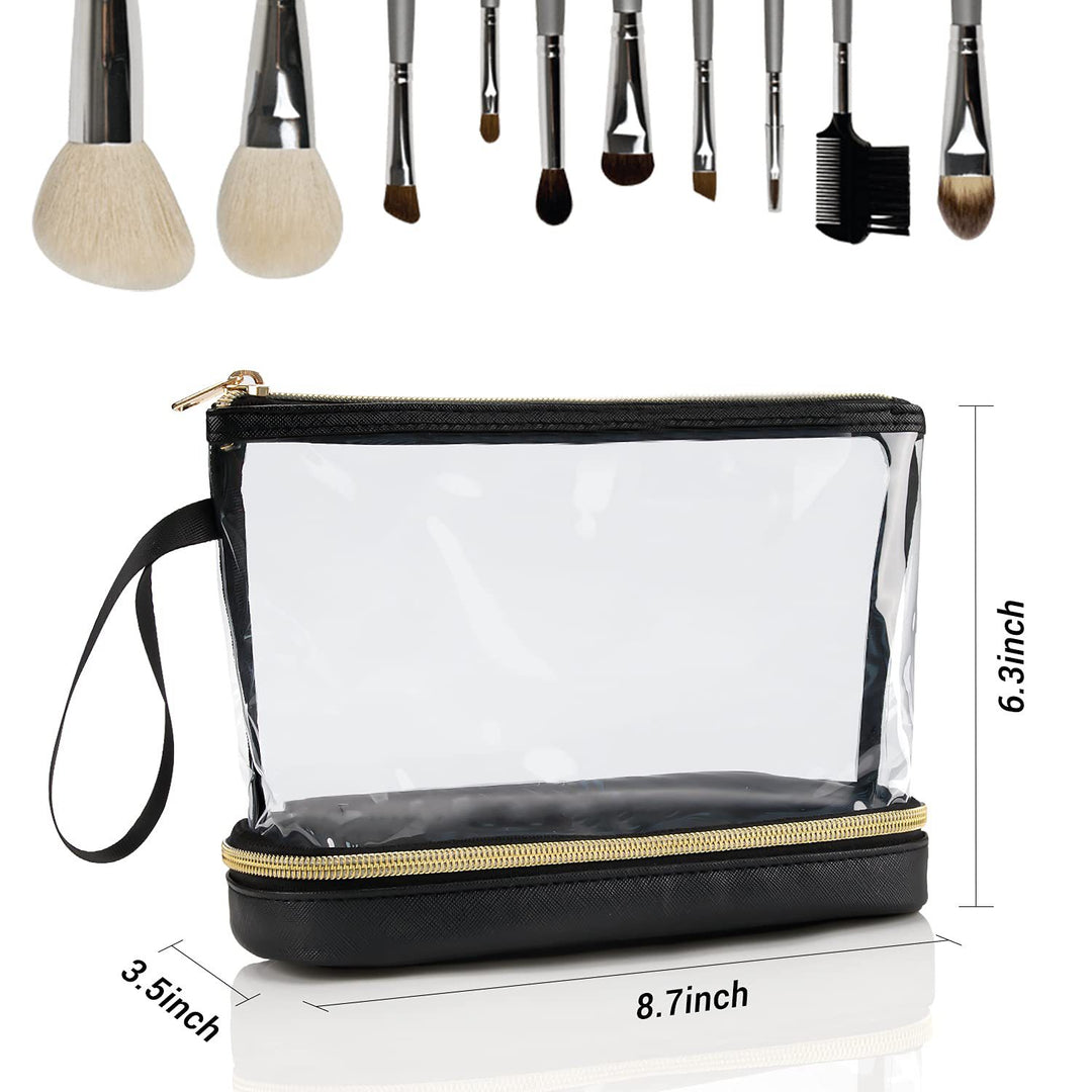Cosmetic organizer bag with transparent compartments Stornfield