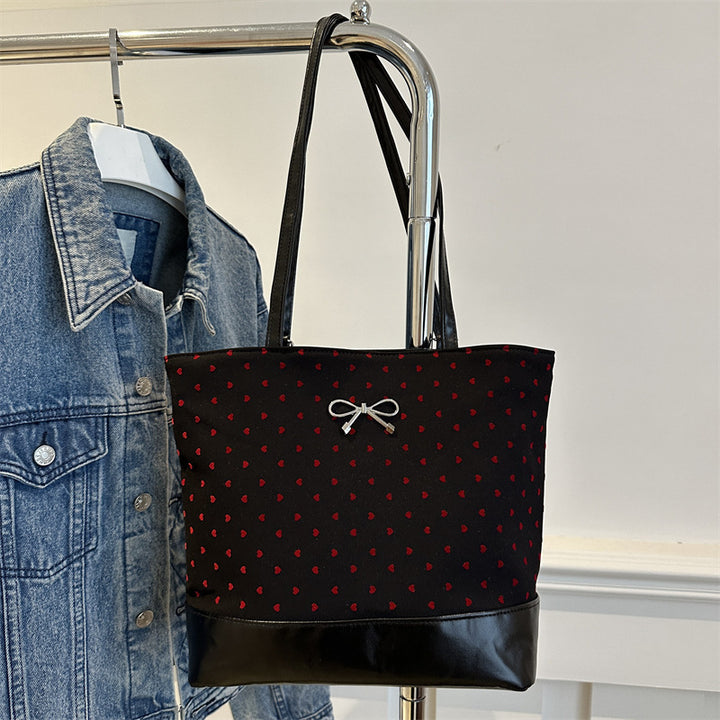 Heart-Embellished Canvas Tote Bag Stornfield
