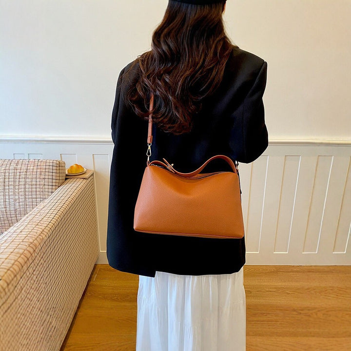 Faux Leather Handheld Hobo Bag