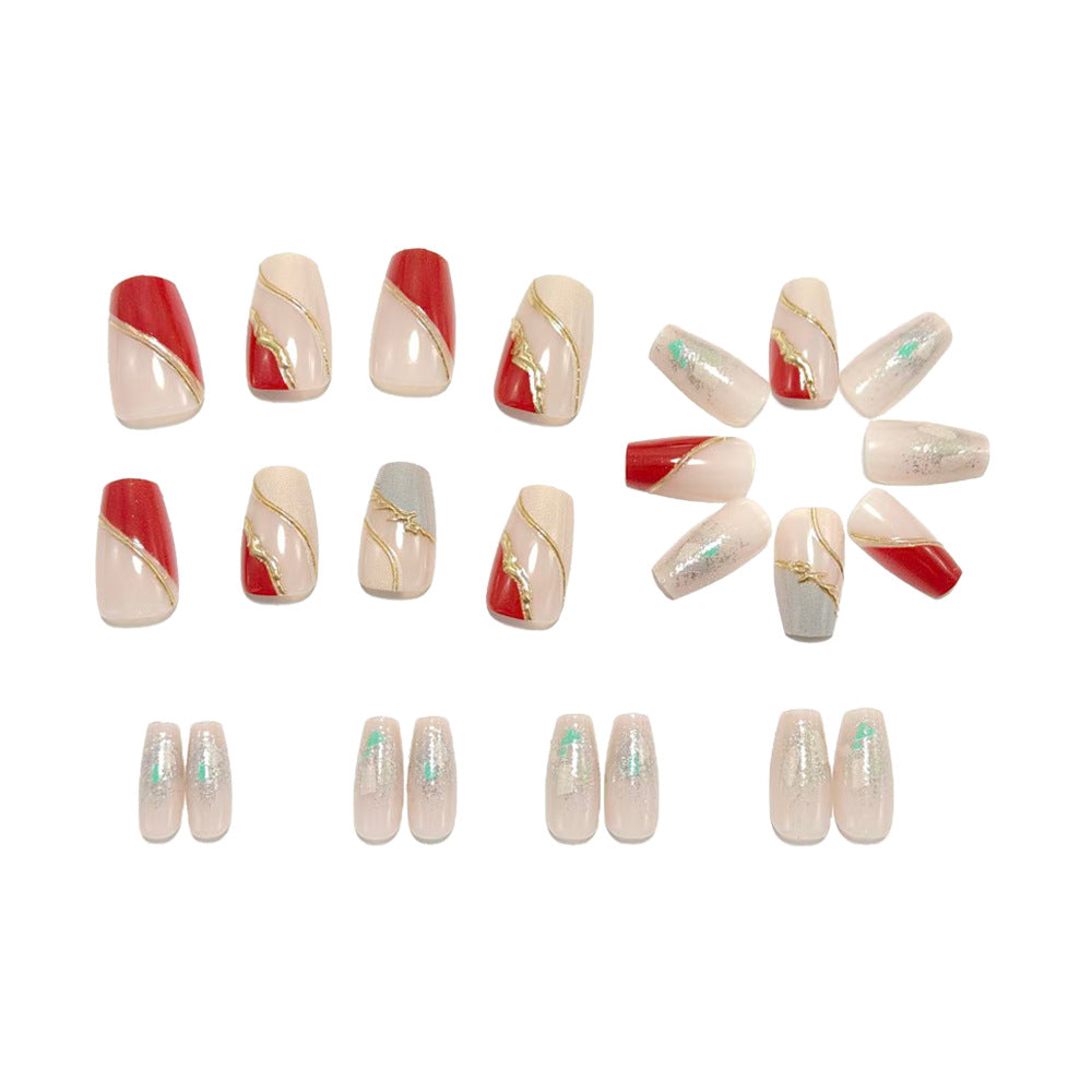 Artificial nails with elegant gold pattern Stornfield