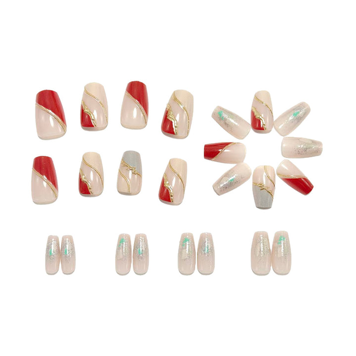 Artificial nails with elegant gold pattern Stornfield