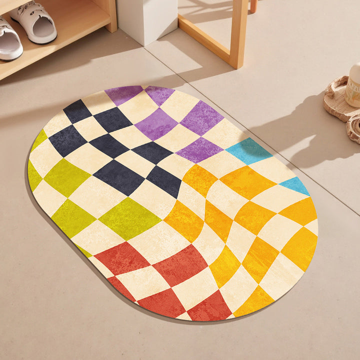 Colorful Geometric Pattern Bath Mat