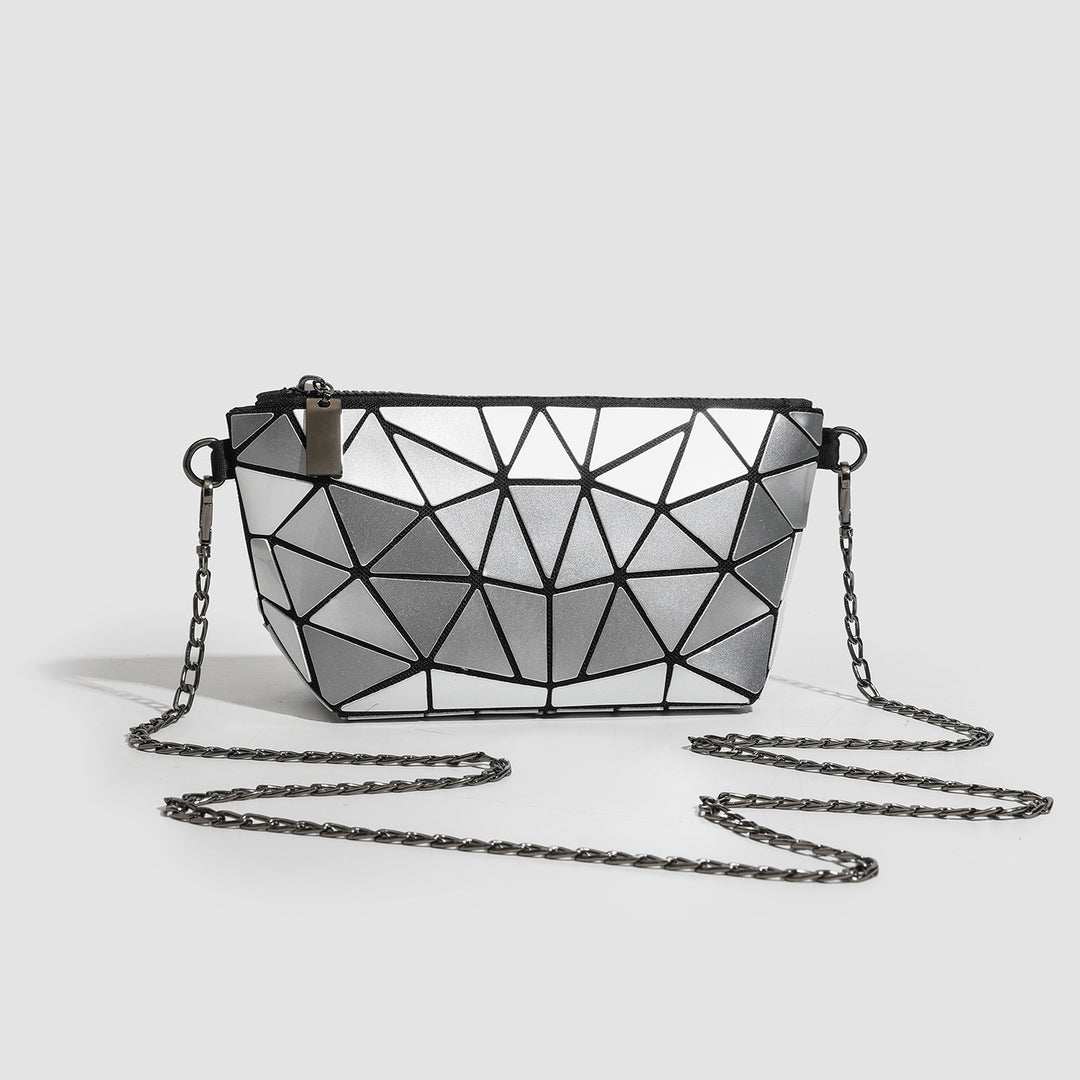 Geometric Patterned Crossbody Clutch Bag