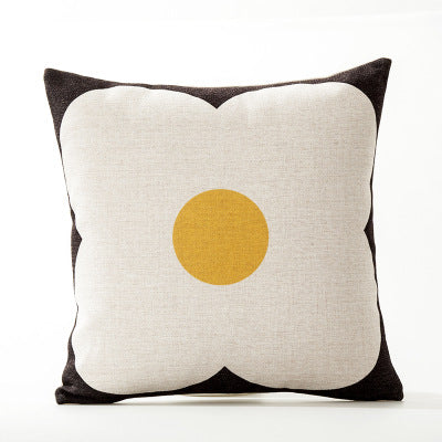 Square decorative pillow cover in retro Scandi style with central dot motif Stornfield