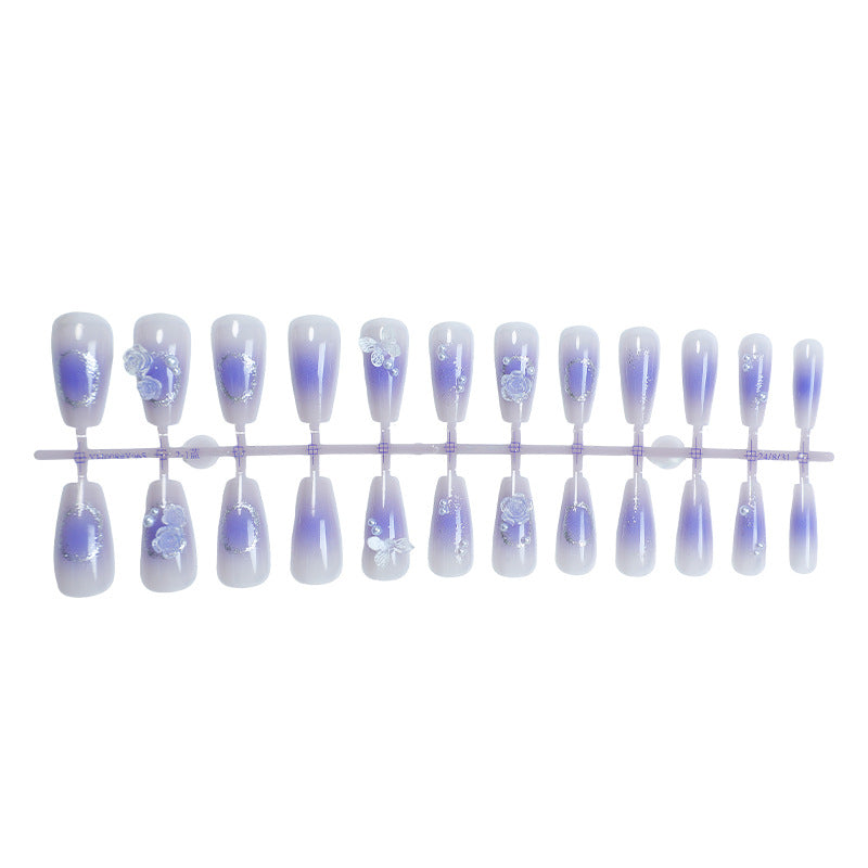 Artistic Ombre Floral Press-On Nail Set Stornfield