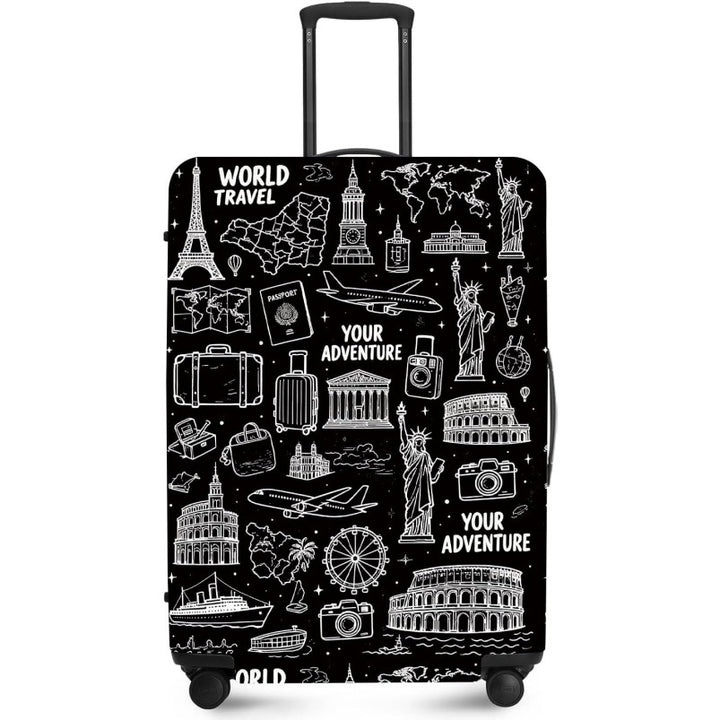 Unisex nan elastic suitcase cover with UV-resistant motif print and zip opening Stornfield