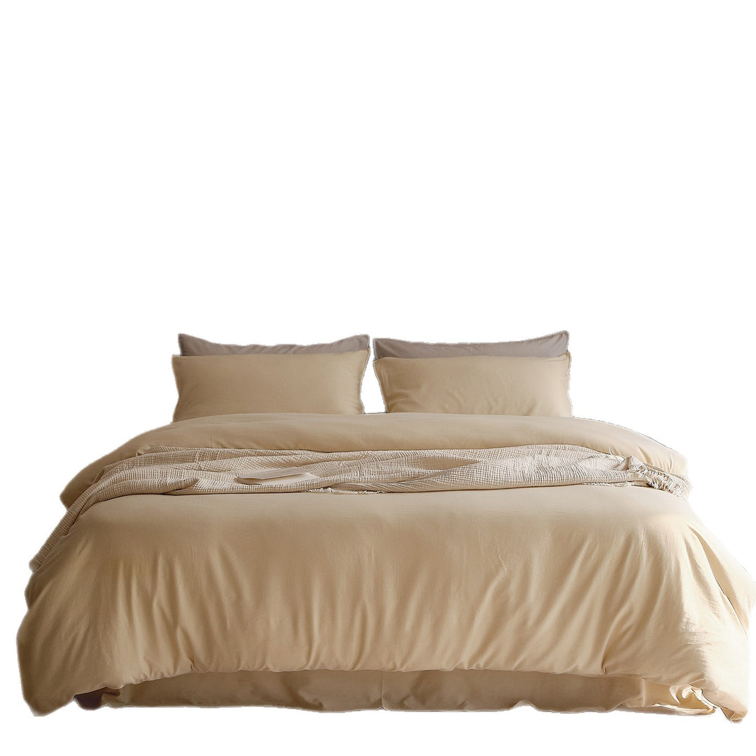 Breathable Long-Staple Cotton Duvet Cover Set with Corner Ties and Tailored Hem