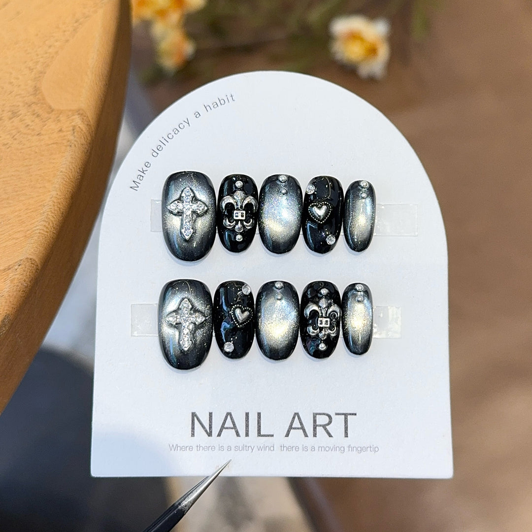 Artificial Nail Set with Decorative Elements Stornfield