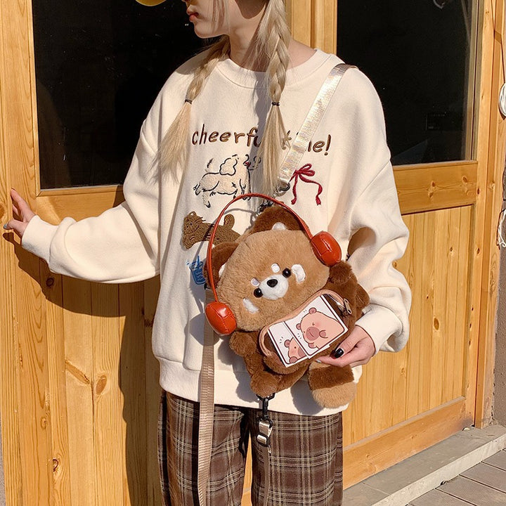 Plush Shoulder Bag in Bear Design Stornfield