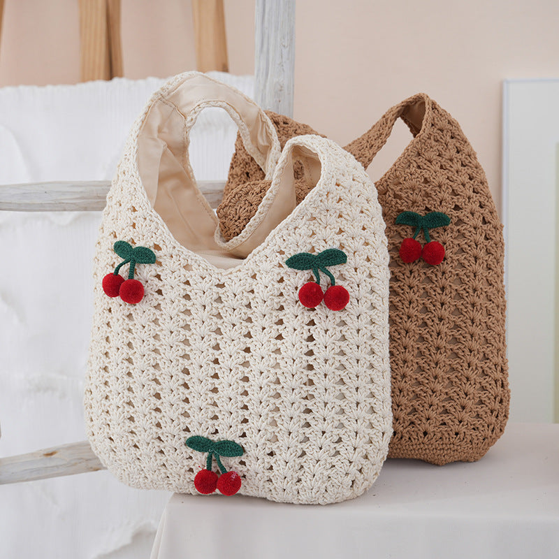 Handcrafted cotton shopper with fruity design Stornfield