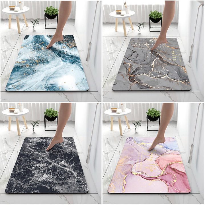 Soft Print Abstract Marble Bath Mat Stornfield