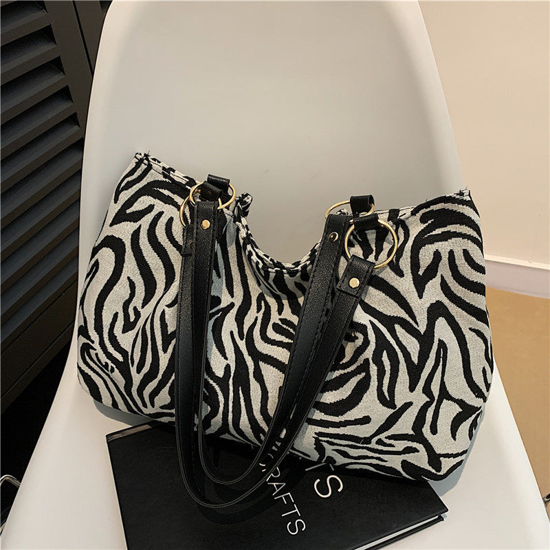 Stylish Zebra Print Canvas Tote Bag Stornfield