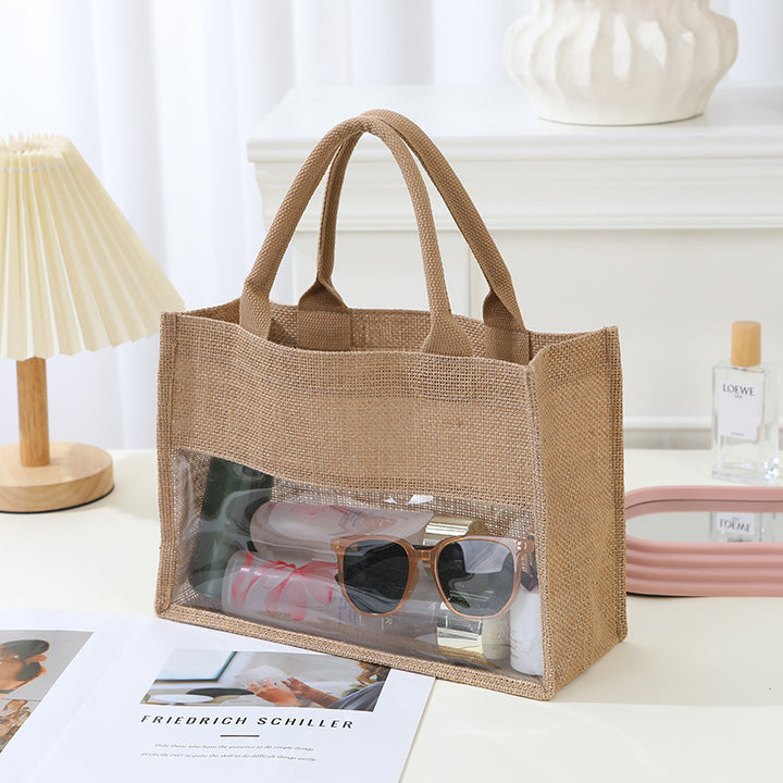 Shopping bag made of natural jute with mesh design Stornfield