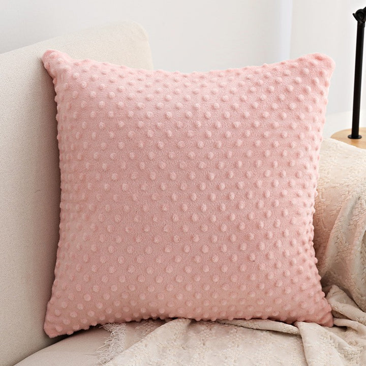 Decorative square pillow cover made of soft Minky-Dot plush with concealed zipper Stornfield