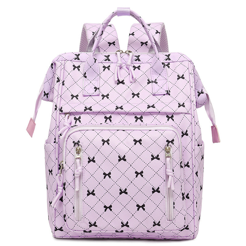 Stylish Bow-Printed Backpack Stornfield
