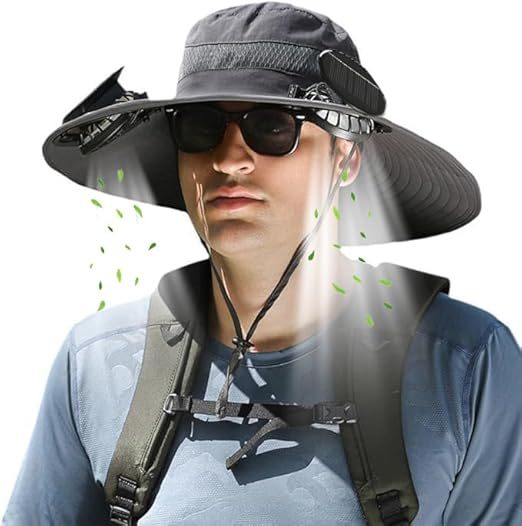 Outdoor sun hat with wide brim, integrated ventilation, UV protection, and chin strap Stornfield