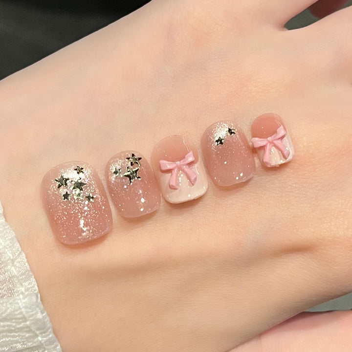 Decorative Press-On Nail Art with Floral Designs Stornfield
