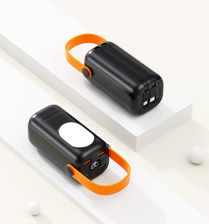 Portable power bank with integrated carrying handle and digital charging indicator Stornfield