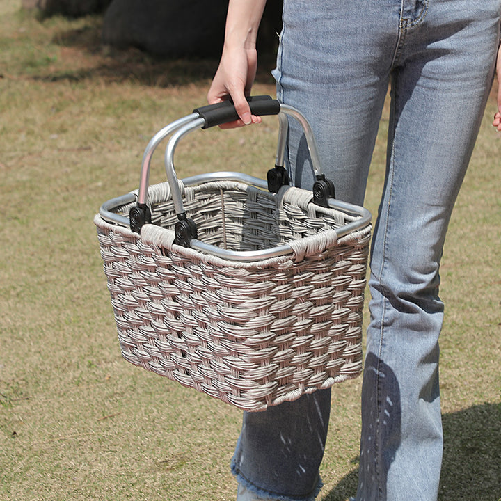 Women's Portable Shopping Basket with Aluminum Handle Stornfield