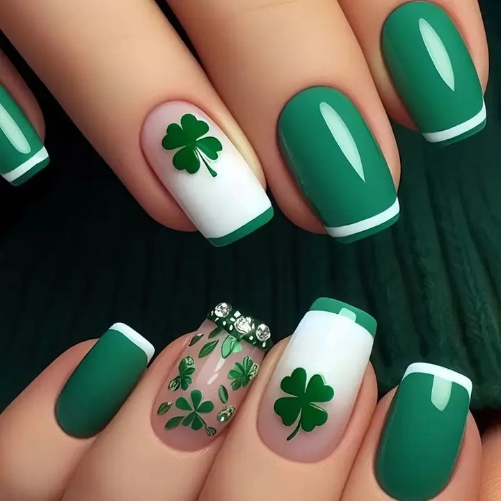 Festive Shamrock Nail Art Extensions Stornfield