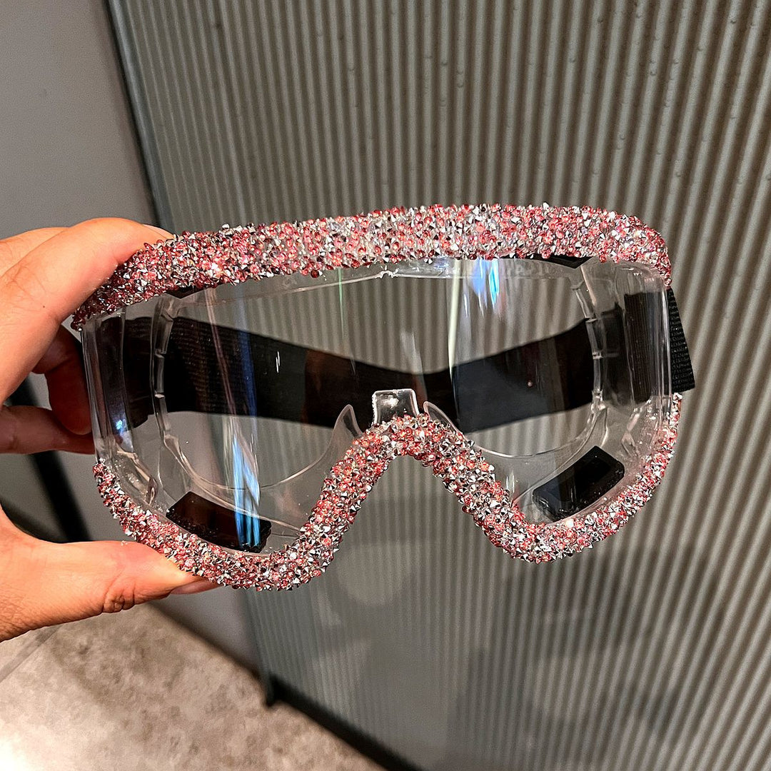 Ladies glamorous ski goggles with sparkling crystal frame Stornfield