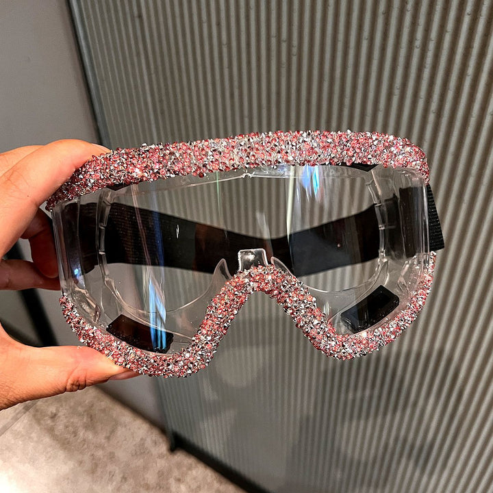 Ladies glamorous ski goggles with sparkling crystal frame Stornfield
